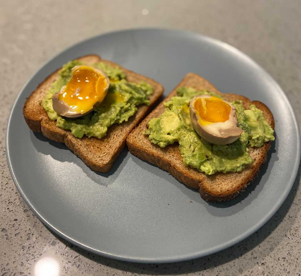 Avocado toast with eggs