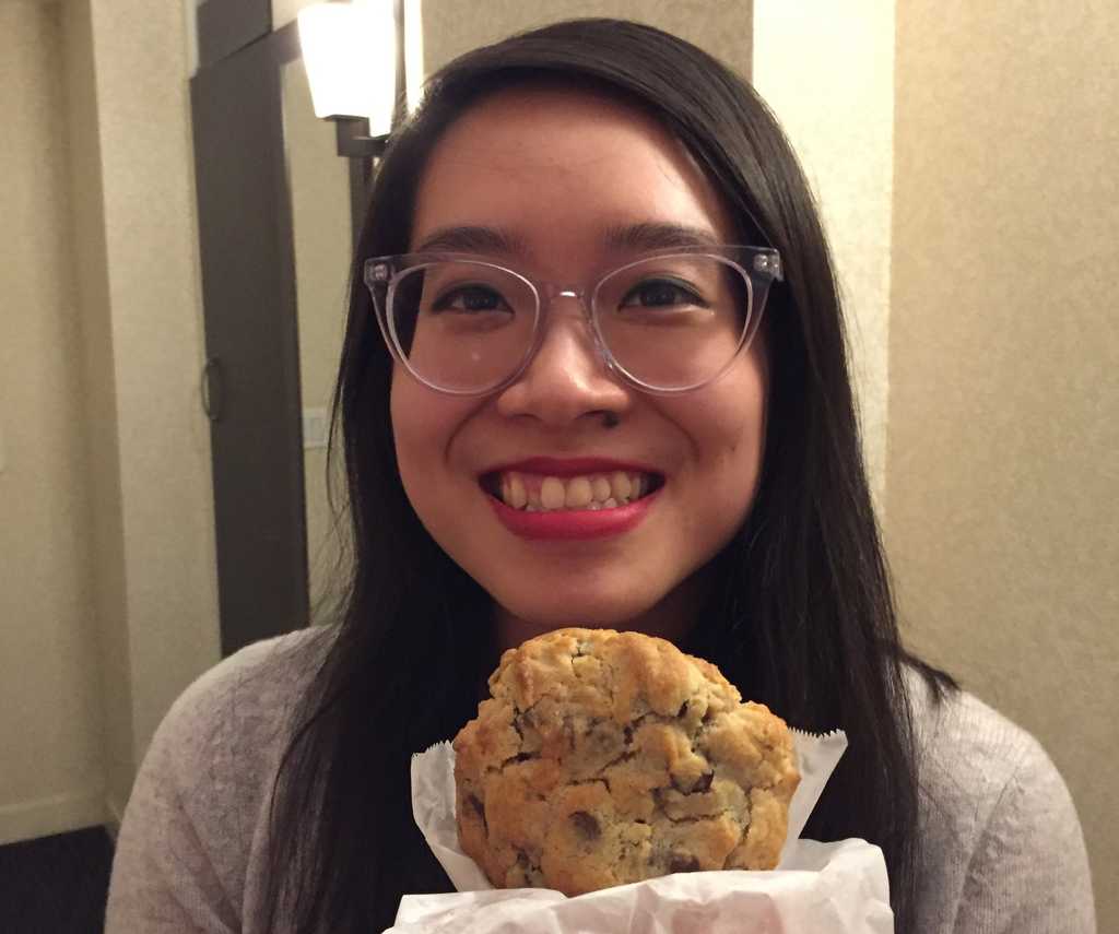 A girl with a cookie